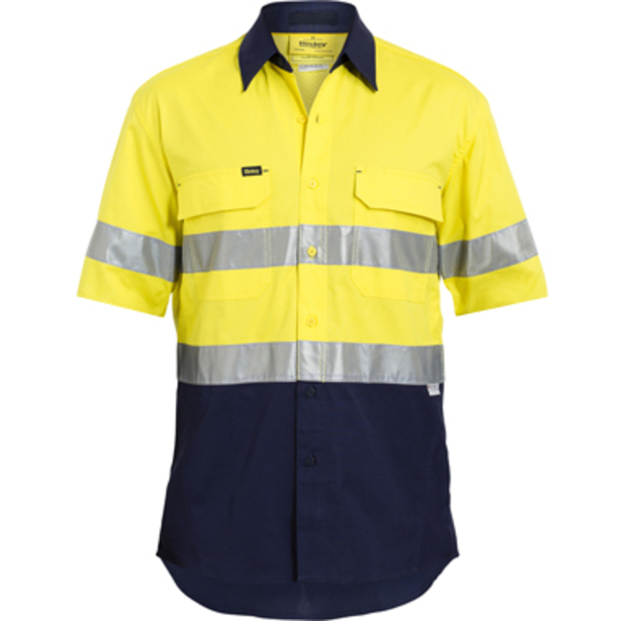 Hi-Vis Drill Shirt, Short Sleeve with 3M Reflective Tape - Image 1